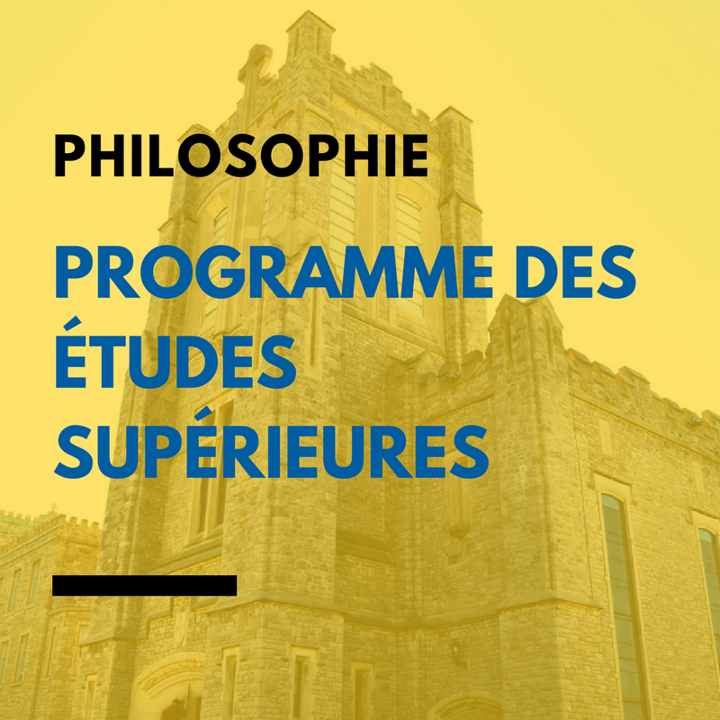 Programme des Études Supérieures: Philosophie